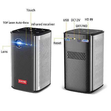 Videoproiector smart portabil, BYINTEK  P70, 380 ANSI lumeni, 4K, Android 9.0 [2]