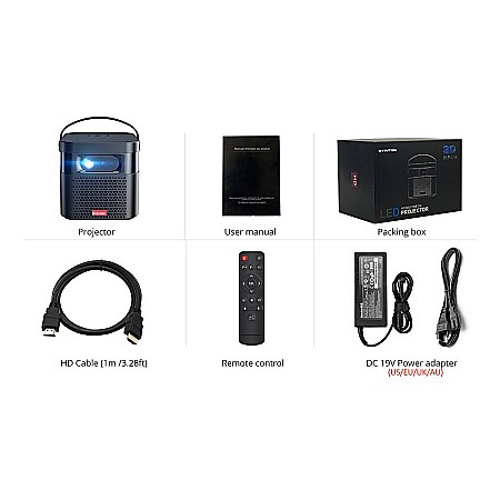 Videoproiector smart portabil, BYINTEK U70 PRO, 400 ANSI lumeni, 4K, Android 9.0 [5]