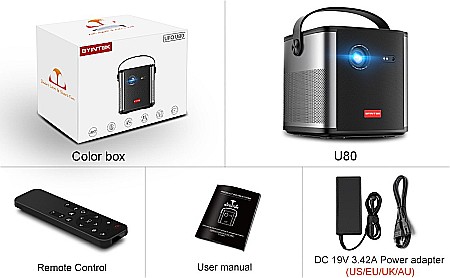Videoproiector smart portabil, BYINTEK U80, 500 ANSI lumeni, 4K, 3D, Android 11 [2]
