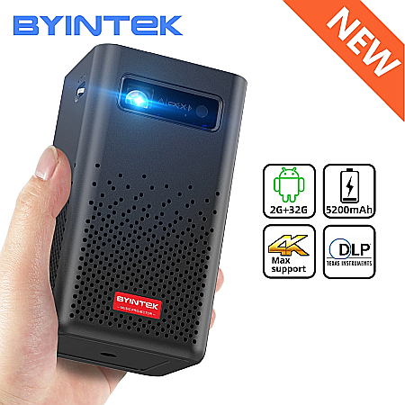 Videoproiector smart portabil, BYINTEK UFO P20, 280 ANSI lumeni, 4K, Android 9.0 [2]