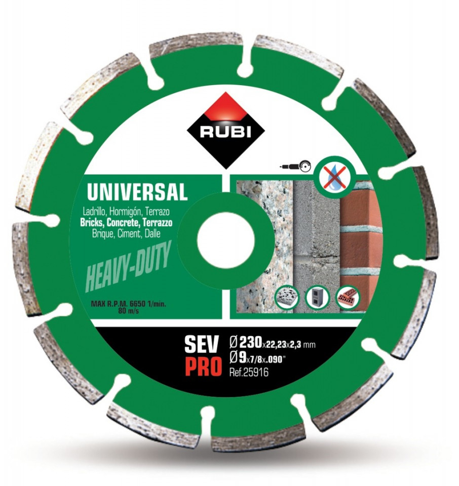 Disc diamantat pt. beton si caramida 230mm, SEV 230 Pro - RUBI-25916 [1]