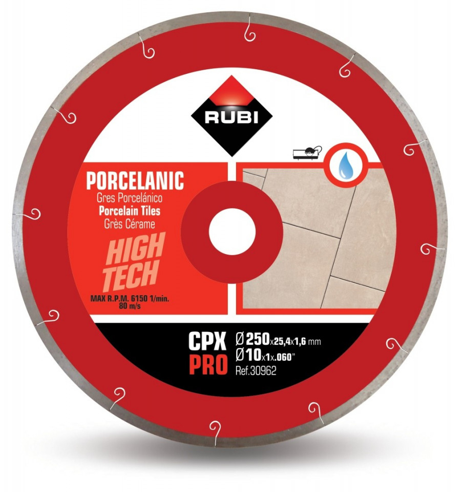 Disc diamantat pt. gresie portelanata 250mm, CPX 250 Pro - RUBI-30962 [1]
