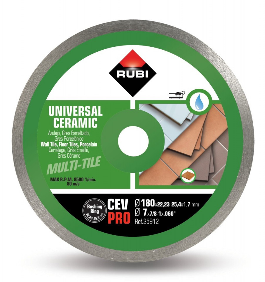 Disc diamantat pt. gresie si faianta 180mm, CEV 180 Pro - RUBI-25912 [1]