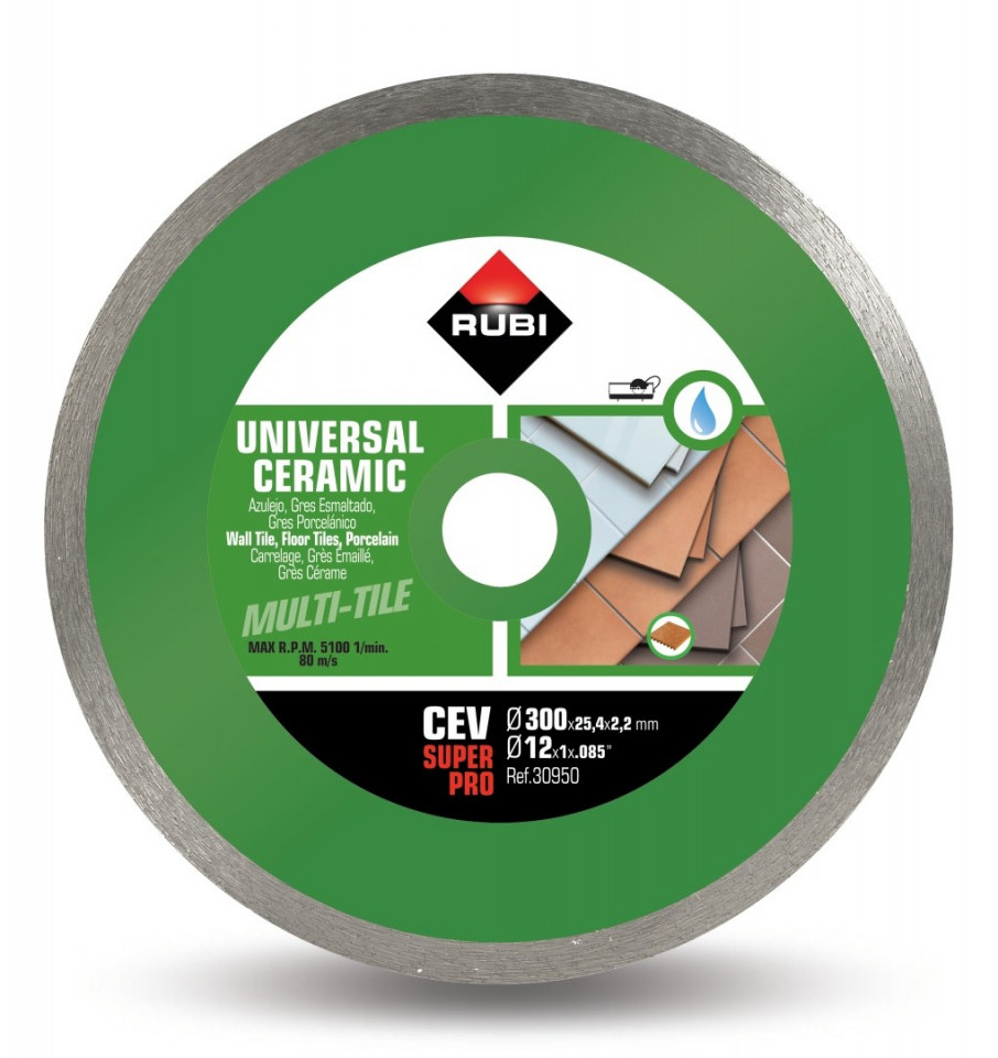 Disc diamantat pt. gresie si faianta 300mm, CEV 300 SuperPro - RUBI-30950 [1]