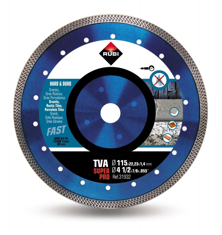 Disc diamantat pt. materiale foarte dure 115mm, TVA 115 SuperPro - RUBI-31932 [1]