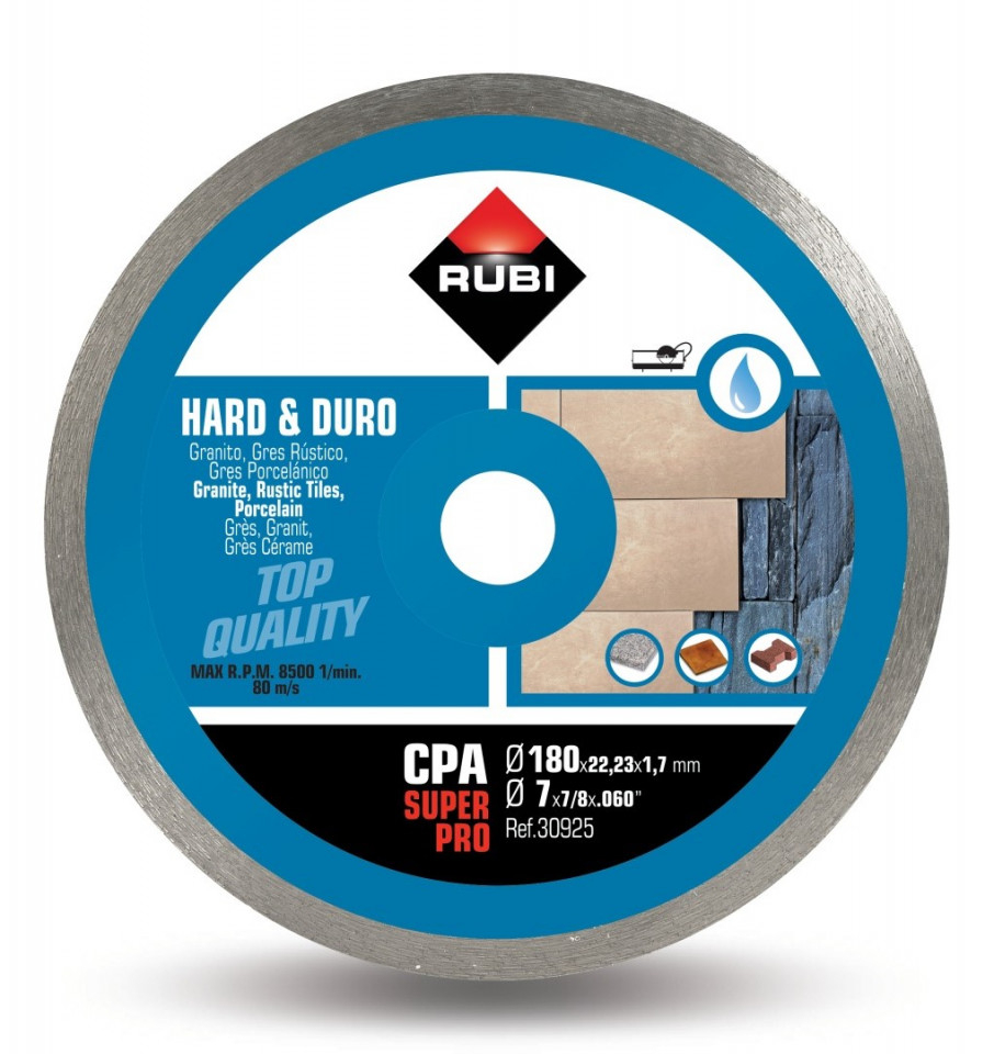 Disc diamantat pt. materiale foarte dure 180mm, CPA 180 SuperPro - RUBI-30925 [1]