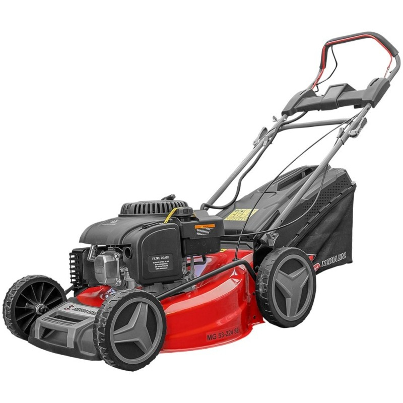 Masina de tuns gazonul cu motor pe benzina MEDIA LINE MG53224SE, autopropulsie, 5.9CP, latime de taiere 53 cm, pornire electrica [1]