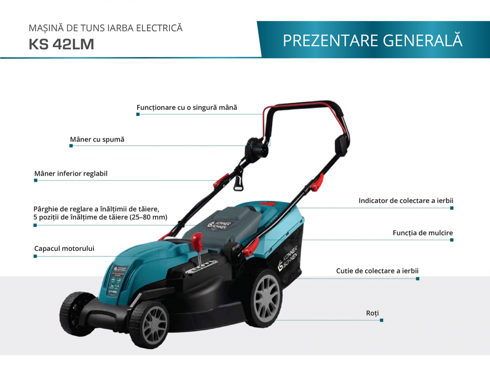 Masina electrica de tuns gazonul Konner & Sohnen KS 42LM [2]