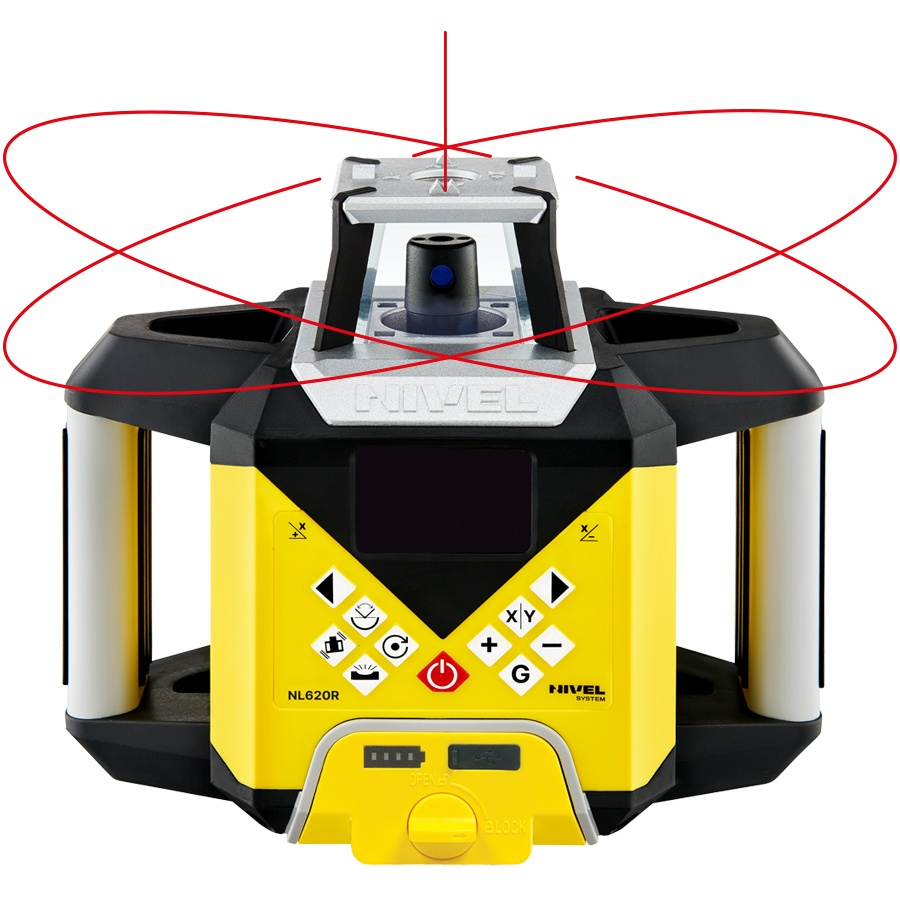 Nivela laser rotativa Nivel System NL620R DIGITAL cu pante manuale X/Y + SJJ1 + LS24 [3]