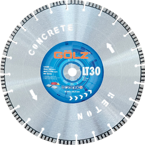 Discuri diamantate - Disc diamantat beton Turbo GOLZ LT 30-301, 300 mm