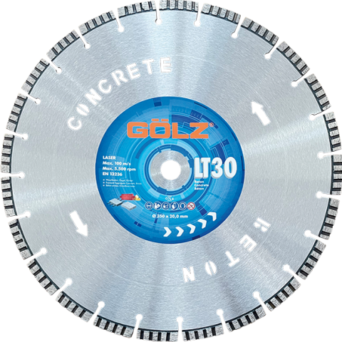 Disc diamantat beton Turbo GOLZ LT 30-351, 350mm