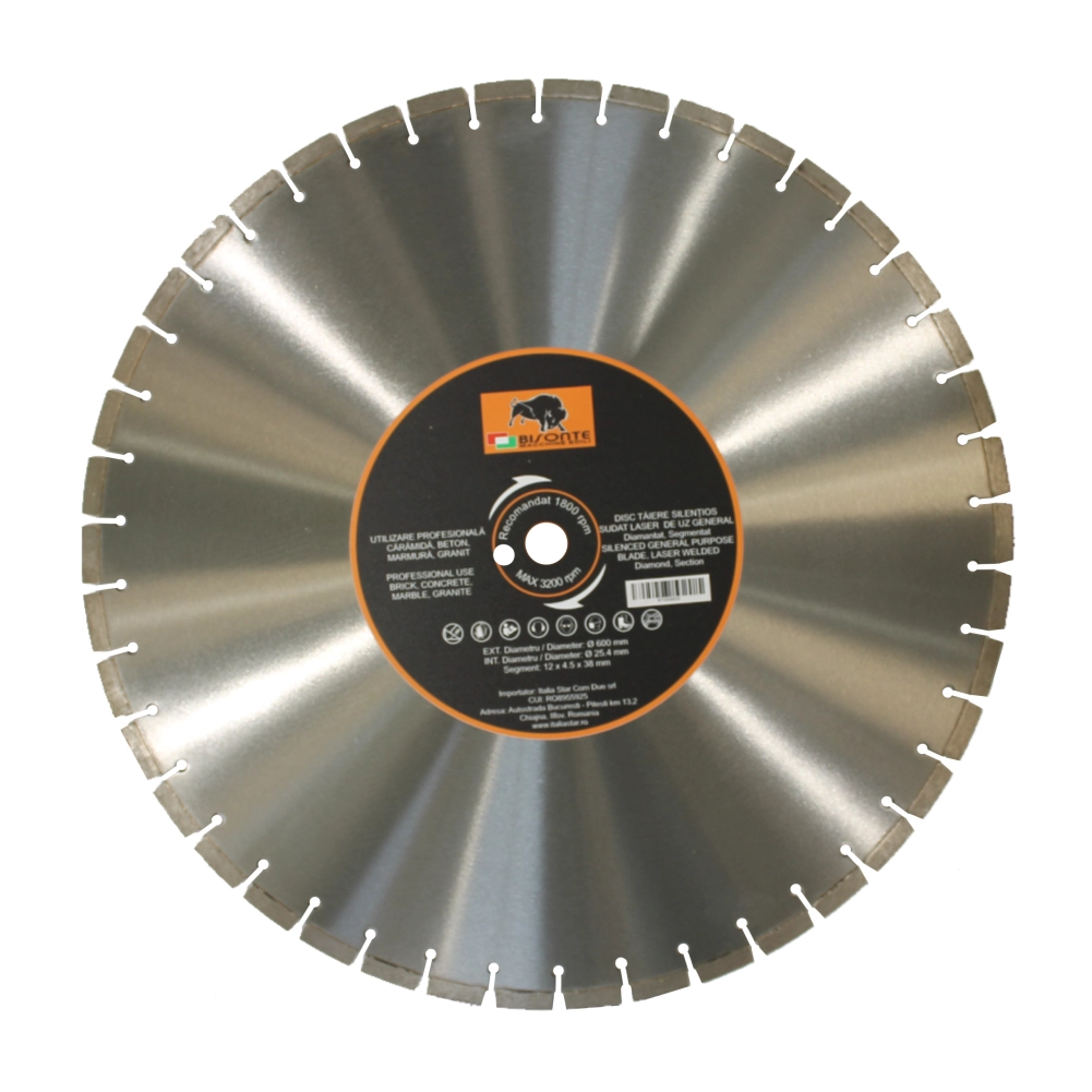 Discuri diamantate - Disc diamantat Bisonte segmentat, pentru caramida, beton, marmura, granit, Ø 600mm