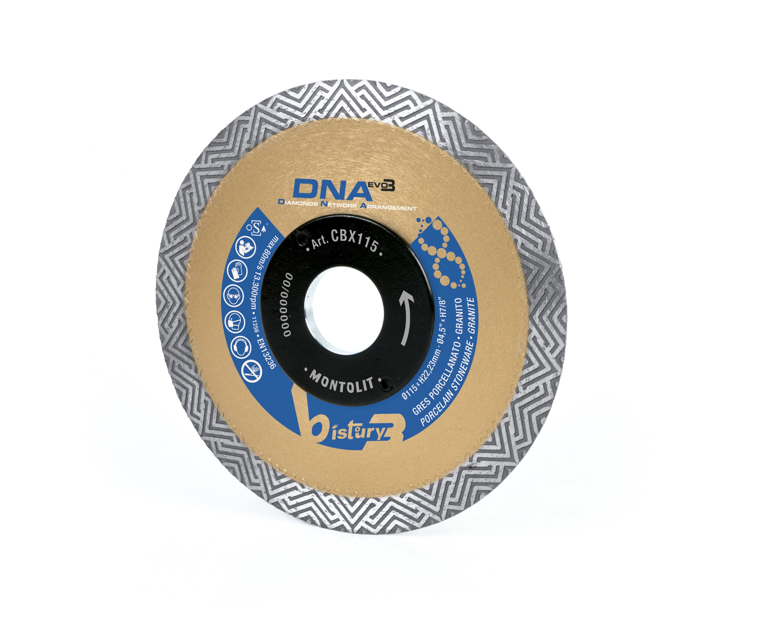 Discuri diamantate - Disc diamantat Montolit CBX115 pentru gresie portelenata, granit Ø 115 mm M 22.2