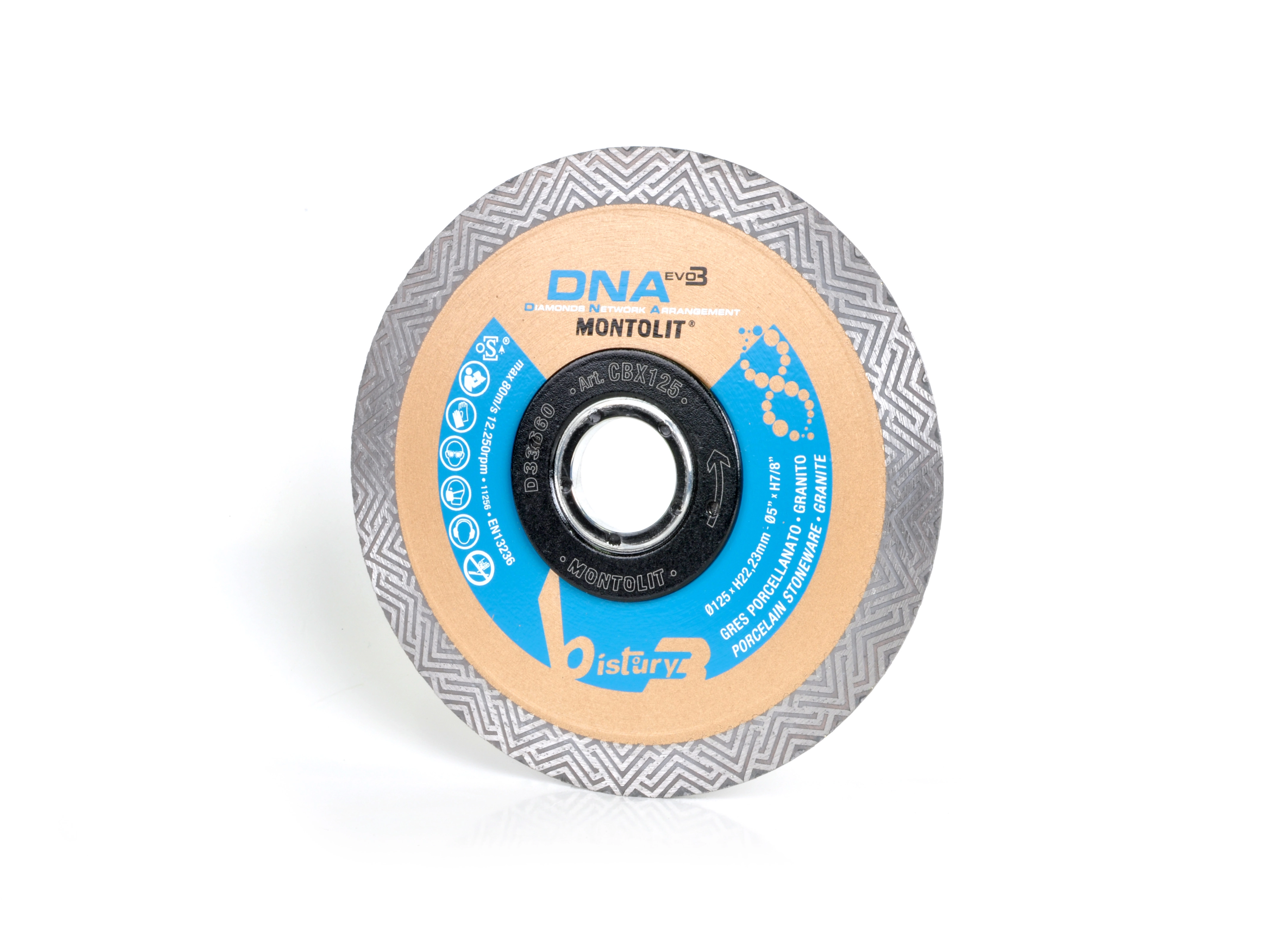 Discuri diamantate - Disc diamantat Montolit CBX125 pentru gresie portelenata si granit Ø 125 M22.2