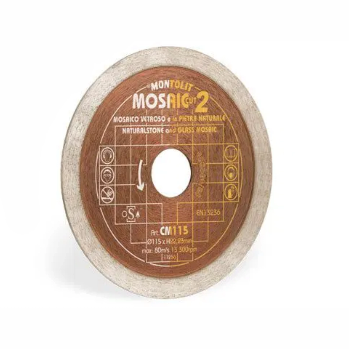 Discuri diamantate - Disc diamantat Montolit CM115 Cermont SilverLine pentru mozaic de sticla/piatra/ceramica moale Ø 115 mm M22.2