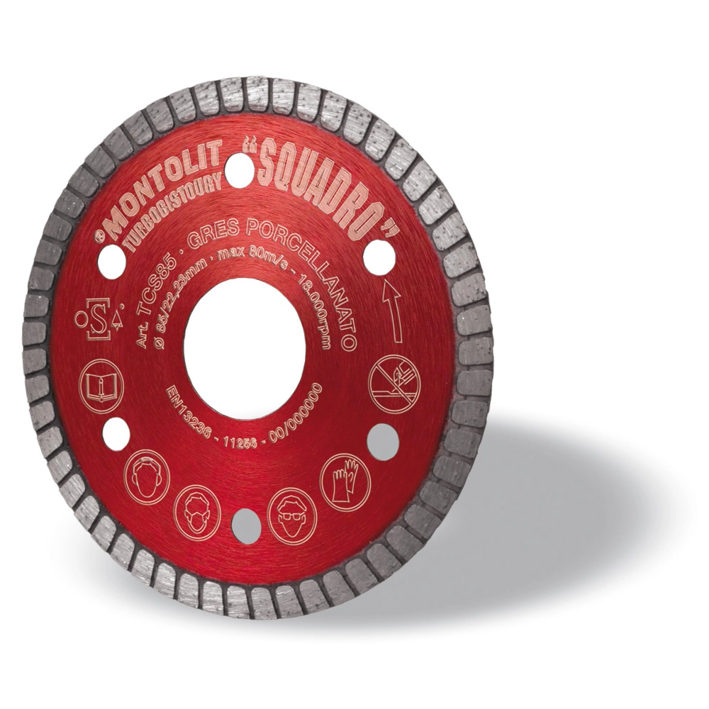 Discuri diamantate - Disc diamantat Montolit TCS85  Red Line pentru gresie portelanata/ceramica Ø 85 mm M22.2