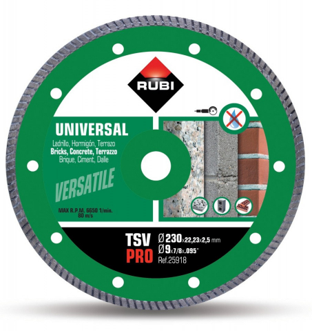 Utilaje constructii - Disc diamantat pt. beton si caramida 230mm, TSV 230 Pro - RUBI-25918