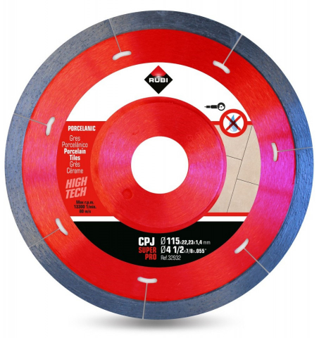 Utilaje constructii - Disc diamantat pt. gresie portelanata 115mm, CPJ 115 SuperPro - RUBI-32932