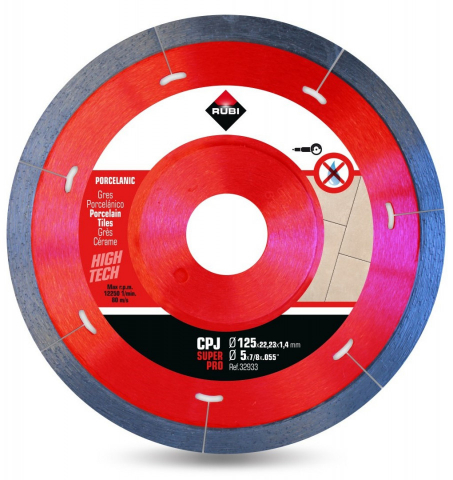 Utilaje constructii - Disc diamantat pt. gresie portelanata 125mm, CPJ 125 SuperPro - RUBI-32933