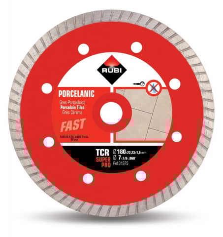 Utilaje constructii - Disc diamantat pt. gresie portelanata 180mm, TCR 180 SuperPro - RUBI-31975