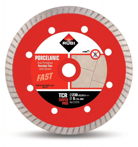 Utilaje constructii - Disc diamantat pt. gresie portelanata 230mm, TCR 230 SuperPro - RUBI-31978