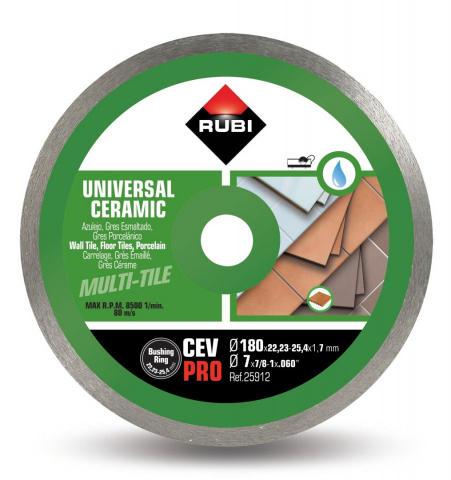 Utilaje constructii - Disc diamantat pt. gresie si faianta 180mm, CEV 180 Pro - RUBI-25912