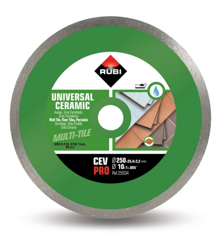 Discuri diamantate - Disc diamantat pt. gresie si faianta 250mm, CEV 250 Pro - RUBI-25934