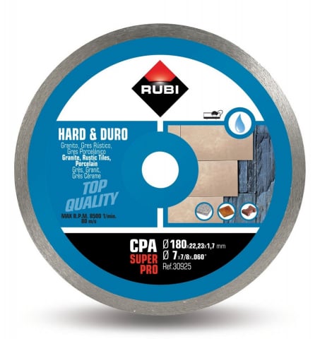 Utilaje constructii - Disc diamantat pt. materiale foarte dure 180mm, CPA 180 SuperPro - RUBI-30925