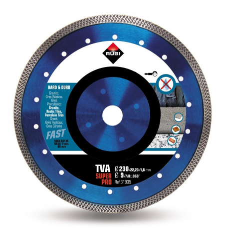 Utilaje constructii - Disc diamantat pt. materiale foarte dure 230mm, TVA 230 SuperPro - RUBI-31935