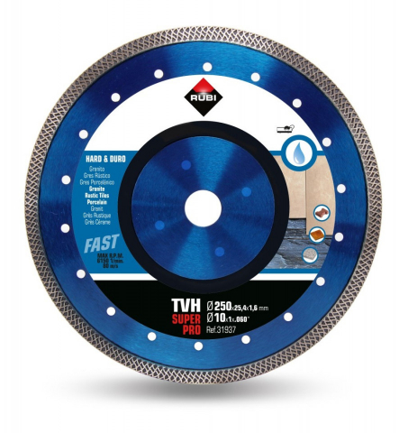 Utilaje constructii - Disc diamantat pt. materiale foarte dure 250mm, TVH 250 SuperPro - RUBI-31937