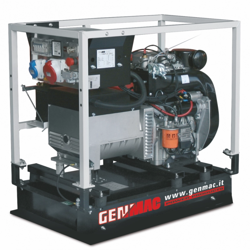 Generatoare uz general - Generator de curent GENMAC Minicage G13100KEO P maxim 11,9 kW/400V 4 KW/230V motor Kohler diesel DE