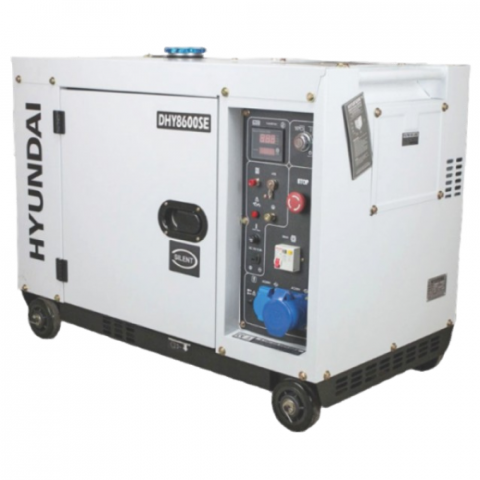 Generatoare insonorizate - Generator de curent monofazat cu motor diesel HYUNDAI HY-DHY8600SE, 6KW