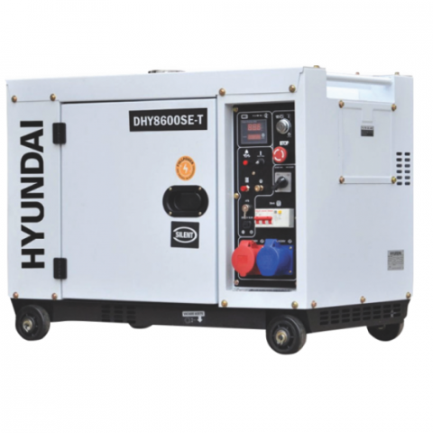 Generatoare insonorizate - Generator de curent trifazat cu motor diesel HYUNDAI DHY8600SE-T, 6KW