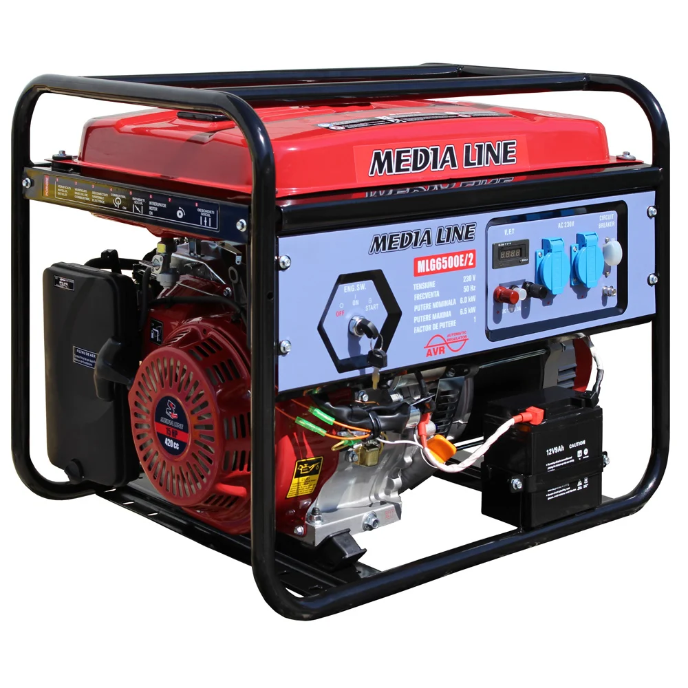 Generatoare uz general - Generator de curent monofazat Media Line MLG6500E/2, 6.5 kVA, AVR, benzina, pornire electrica