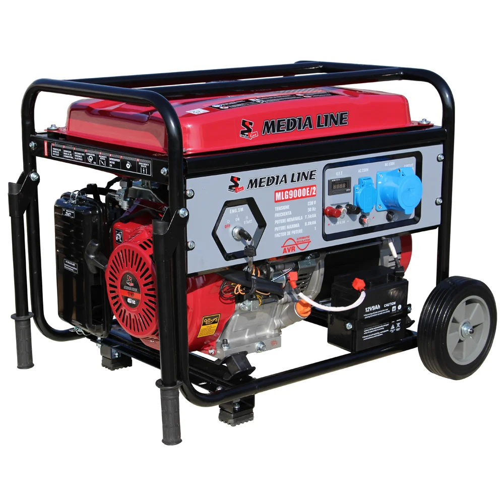 Generatoare uz general - Generator de curent monofazat Media Line MLG9000E/2, 8 kVA, AVR, benzina, pornire electrica