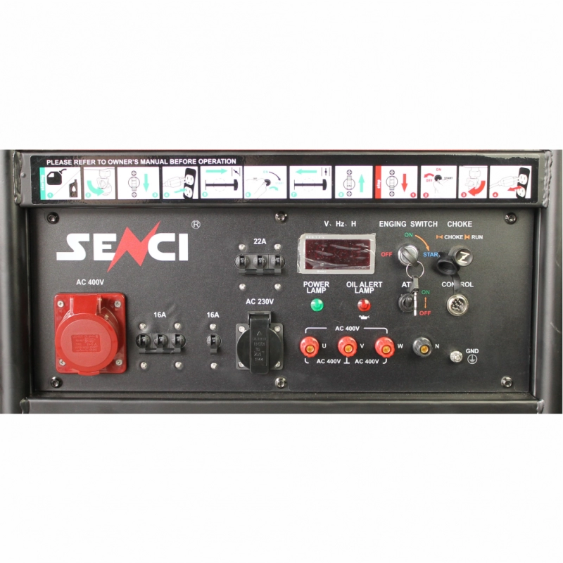 Generator de curent SENCI SC15000TE EVO putere maxima 13 kW/400V 4 kW/230 V pornire electrica [1]