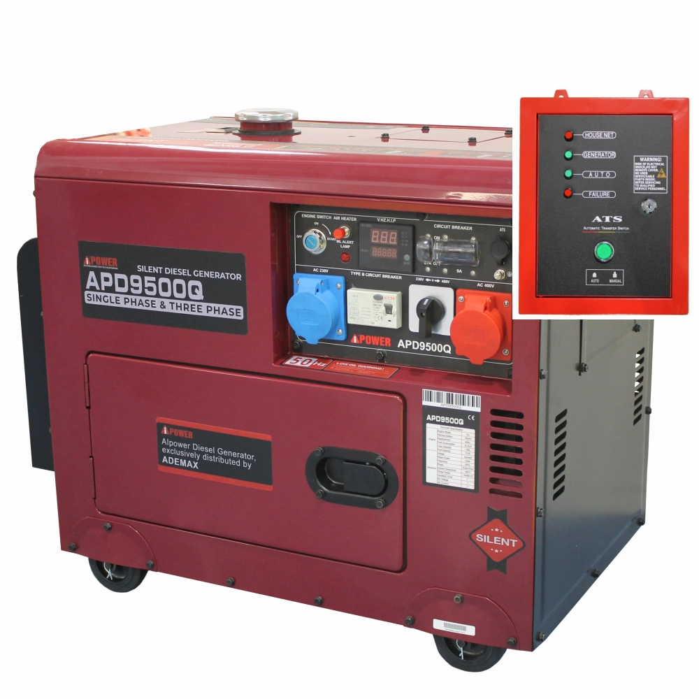 Generatoare insonorizate - Generator de current insonorizat AiPower APD9500Q putere maxima 6,5kW 230/400V Diesel ATS inclus