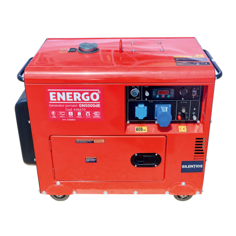 Generator diesel ENERGO GN5000dE, 230 V, putere maximă 5 kW [1]