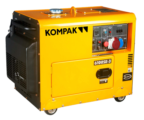 Generatoare insonorizate - Generator diesel trifazat KOMPAK K6100SE-3 400V 230V 6.6 kVA