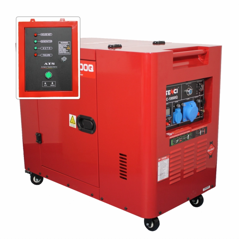 Generatoare insonorizate - Generator insonorizat SENCI SC10000Q ATS putere maxima 8 kW 230V motor Diesel ATS inclus
