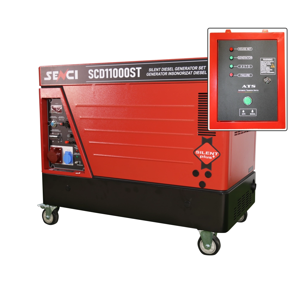 Generatoare insonorizate - Generator insonorizat SENCI SCD11000S-3 ATS putere maxima 8.5 kW 400V, 230V motor Diesel ATS inclus