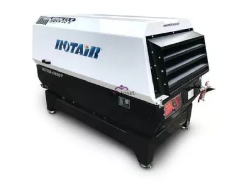 Motocompresoare - Motocompresor ROTAIR MDVN 37K presiune 7 bar debit 3600 l/min motor Kubota 35 cp, Skid (fara roti)