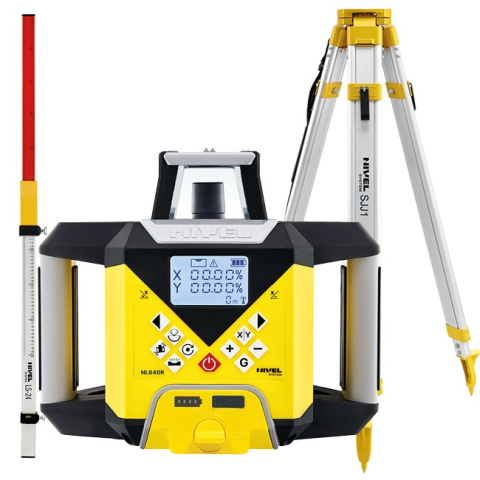 Nivele laser rotative - Nivela laser rotativa cu fascicul rosu Nivel System NL640R DIGITAL trepied SJJ1 Stadie LS24