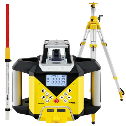 Nivele laser rotative - Nivela laser rotativa cu fascicul rosu Nivel System NL640R DIGITAL trepied SJJ32 Stadie LS35