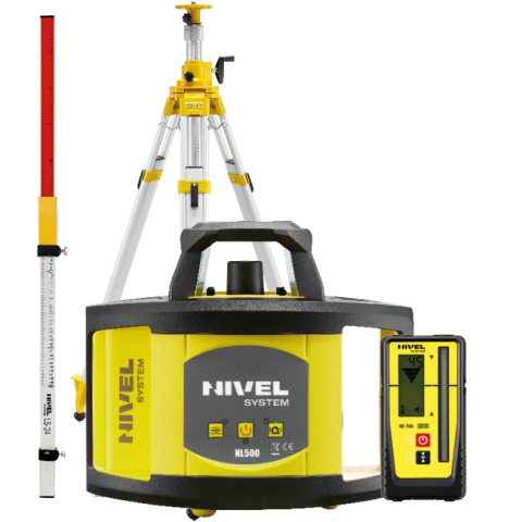 Echipamente de masurat - Nivela laser rotativa Nivel System NL500 cu fascicul rosu cu trepied SJJ32 stadie LS35