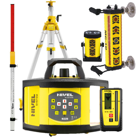 Echipamente de masurat - Nivela laser rotativa Nivel System NL520 Digital stadie LS24 trepied SJJ32 sistem MC1D