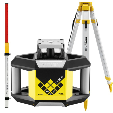Echipamente de masurat - Nivela laser rotativa profesionala cu fascicul roșu Digital Nivel System NL300R + SJJ1 + LS24