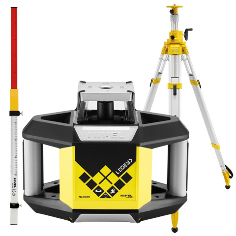 Echipamente de masurat - Nivela laser rotativa profesionala cu fascicul roșu Digital Nivel System NL300R + SJJ32 + LS35