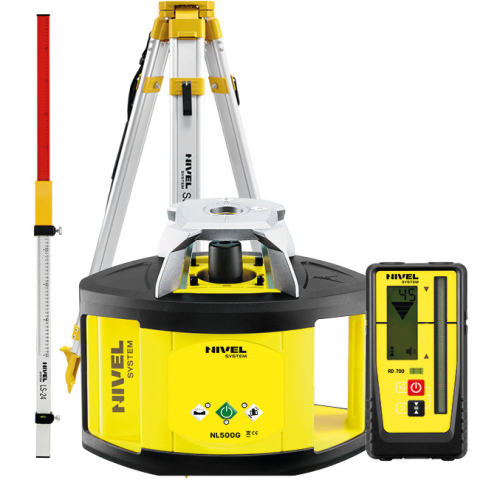 Echipamente de masurat - Nivelă laser rotativa verde Nivel System NL500G Digital trepied SJJ1 stadie LS24