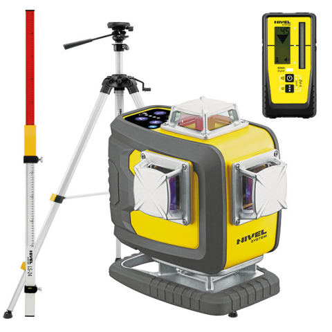 Nivela Laser in cruce - Nivela laser violet Nivel System CL4D-P cu trepied SJJM1EX senzor RD800 stadie LS24